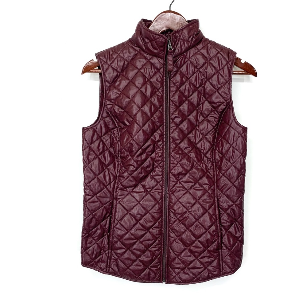 Van Heusen Raisin Plum Purple Lightweight Quilted Vest Understated Puffer Nwt XS